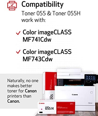 Canon® 055 Magenta Toner, 3014c001 & ® 055 cijan Toner, 3015c001