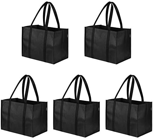 Cabilock torbe za višekratnu upotrebu sa 5 pakovanja Torbe za kupovinu sa ojačanim ručkama drže 50+ lbs -