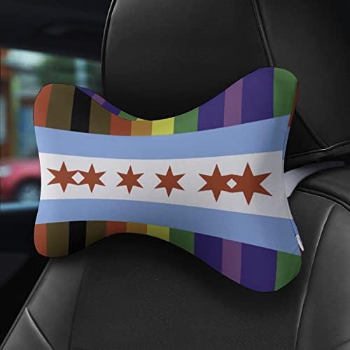 Chicago zastava s dugim prugama Auto jastuk za automobile za vožnju 2 sjedala Auto glava za
