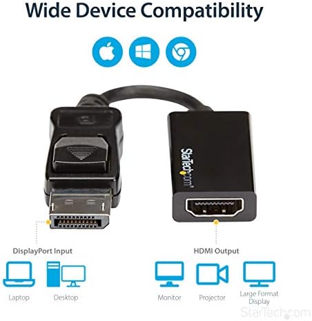 Starch.com DisplayPort do HDMI adapter - 4K 60Hz Active DP 1.4 u HDMI 2.0 Video Converter - DP