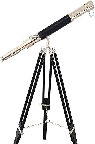 Marine hrom mesing crna koža teleskop Vintage stativ drveni pod stojeći teleskopi pokloni jedrilica
