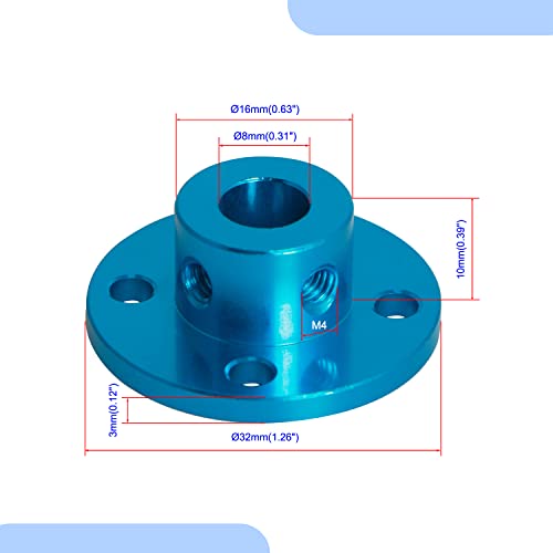 Aopin kruta prirubnica za prirubnice 8mm unutarnja prirubnica za 3D štampač, dužina 13mm / 0,51 motorni
