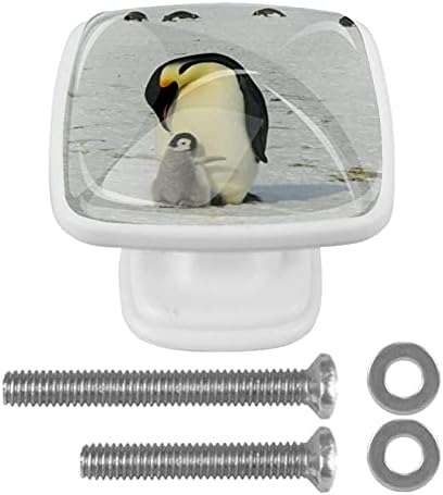 Penguins beba i roditelja dugmad ormar, bijele ladice ručke za povlačenje vrata kvadrat komoda ladica ormar