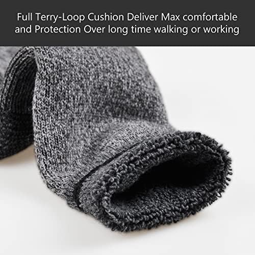 GKX muške teške termalne čarape za jastuke. 4 pakovanje Merino vunene vunene vlage Wicking za planinarenje