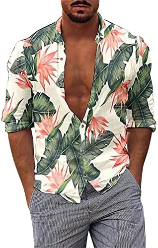 Majice za ljetni trening za muškarce muške cvjetne majice dugme Down Tropical Holiday Beach Shirts ljetne