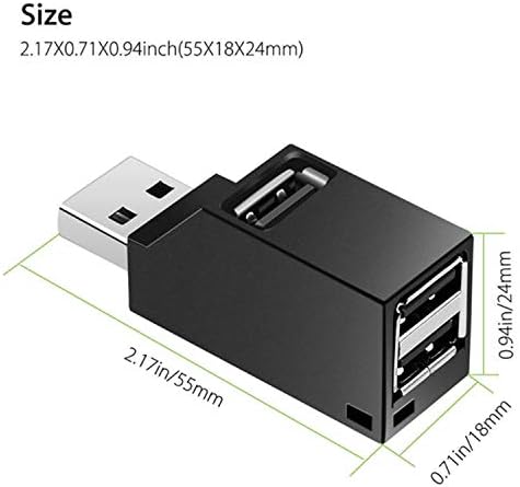 LIXINTIAN [2 Pack ] USB2.0 Splitter, 3-Port USB 3.0 Hub, za Notebook, USB fleš diskove, mobilni HDD, Laptop,