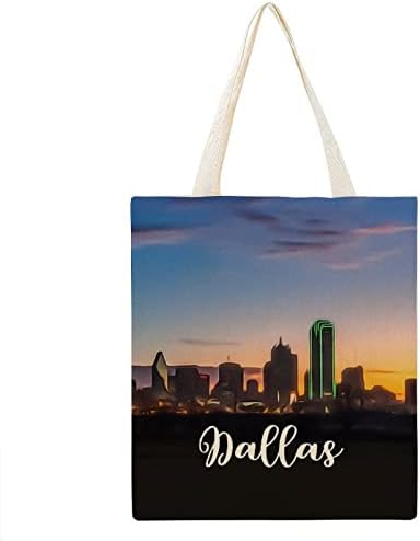 Dallas Tote Bag City Travel Poklon Giant Torba Za Namirnice Torba Preko Ramena Platno Ekološki