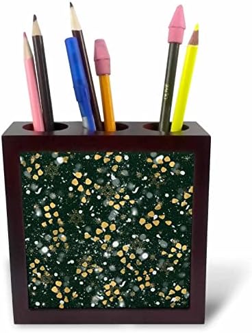 3drose apstraktna Božićna slika zlatnih tačaka i pahuljica uzorak - držači olovke za pločice