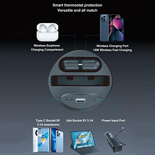 Acogedor Auto držač za bežični punjač, ​​B1 USB brz punjenje TWS mobilni telefon 360 stupnjeva godišnjeg hlađenja,
