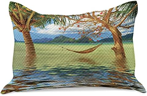 AMBESONNE Pleted Pleted jastuk, slika visećih visećih između drveća na tropskom jezeru Rajnize u umjetničkoj