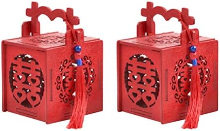 Holibanna vjenčani dekor vjenčani dekor 4pcs mini kineski šuplji fenjer oblik drvene kreativne kutije