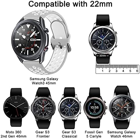 3 paket silikonske trake za Samsung Galaxy Watch 3 trake 45mm, Galaxy Watch 46mm, prijenosnik S3 Frontier, Klasični