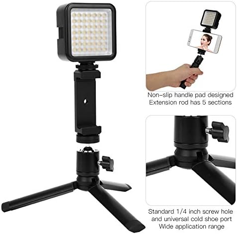 Vifemify nosač za mobilni telefon Selfie Stick stoni produžni štap fiksni stativ LED svjetlosni komplet