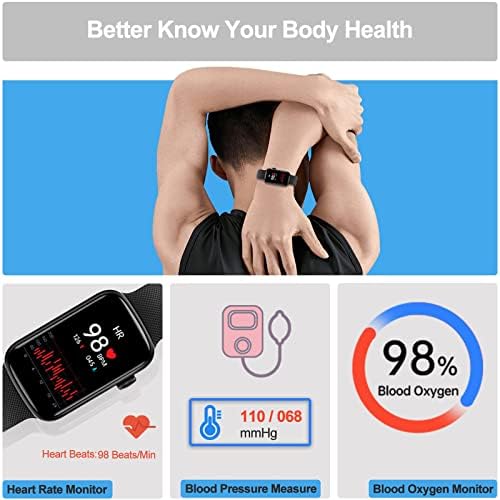 Yoyofit Health and Fitness Tracker sa 24/7 otkucajem srca, krvni pritisak, krvni kisik SpO2, korak i praćenje