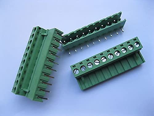 5 kom 5.08 mm Ugao 10-pinski vijčani terminalni blok konektor priključnog tipa zeleni
