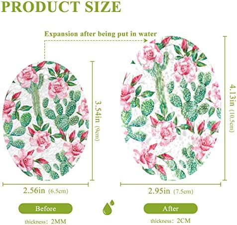 ALAZA COCKUS Sukulenti Rose Cvet Prirodni spužvi Kuhinjski celulozni spužva za jela Perilica kupaonica
