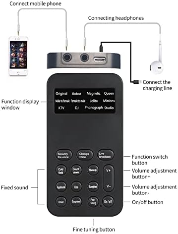 FZZDP zvučni efekti univerzalni glas Changer Gaming Telefon eksterni poziv Rukohvat Adapter za