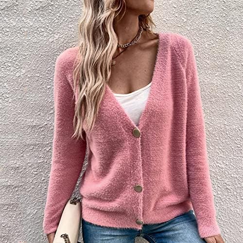 Cokuera modni pad kardigan džemperi za žene Slim Fit uzročno kabeli pleteni kaputi labavi elegantni dugih rukava