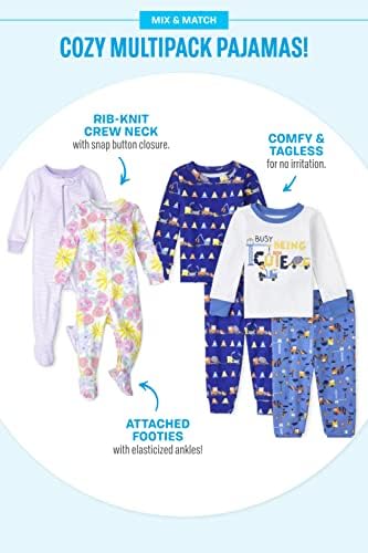 Dječiji Place Baby Toddler Boys kratki rukav gornji dio i hlače pripijeni pamučni 2-dijelni kompleti pidžama