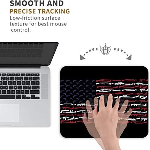 Gaming Set za pomicanje miša i podmetači, američki zastava Gun SAD Mousepad, neklizajući gumeni