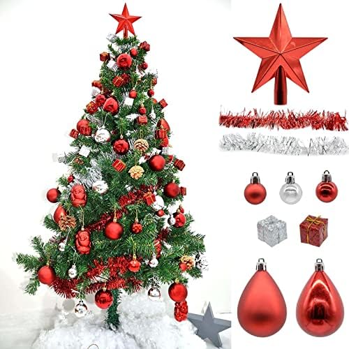 Božić Lopta ukrasi za Božić božićno drvo - 104 komada Shatterproof plastike Božić loptu ukrasi
