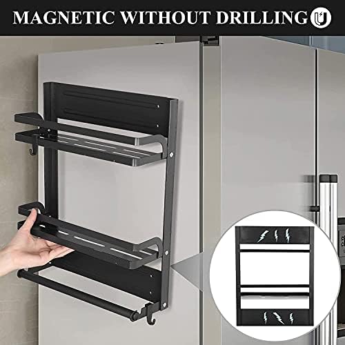 Organizator magnetskog frižidera, stalak za začinu, magnetni zidni policilarni nosač rola za papir