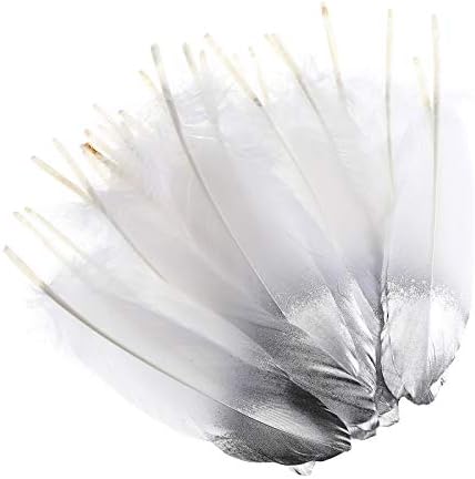 50pcs Gold umočene perje - šareni srebrni gušteni perje 6-8inches dužine za DIY zanate Kućna zabava