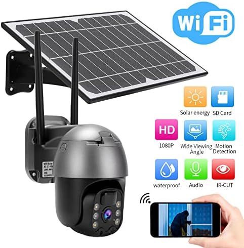Vifemify WiFi Alert kamera Solarna snaga 1080p Crna noćna noć IP66 Vodootporna otkrivanje pokreta