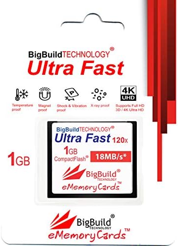 eMemoryCards 1GB Ultra Fast 18MB/s CompactFlash memorijska kartica kompatibilna sa Canon 10d/20d/30D/40D/50D/1d/1DS/5D/5Ds/7D