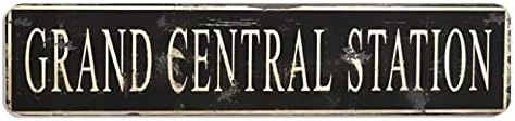 Anyuwerw Grand Central Station Sign metalni Limeni znak za vrata za dječake i djevojčice kvalitetan aluminijumski znak metalni znak 4x18 inča