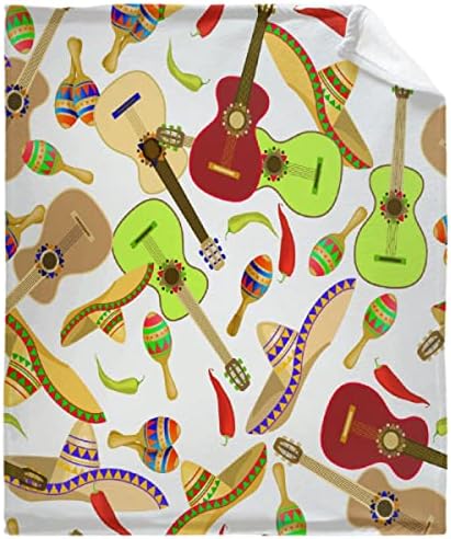 Daiitokuo Muzika gitara meksički stil flanel flanel lagan pliš deka za djecu jorgan Ultra-meko bacanje