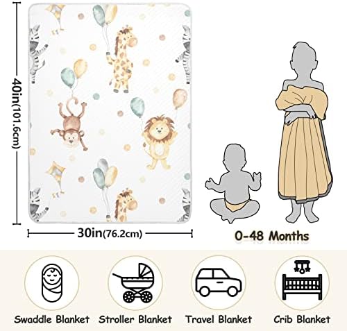 Swaddle pokrivač Lion Zebra Giraffe Monkey Balloon Pamuk pokrivač za dojenčad, primanje pokrivača,