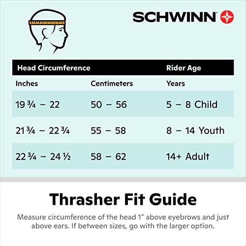 Schwinn Thrasher Dječija biciklistička kaciga, dječaci i djevojčice, odgovara obimu od 50-54