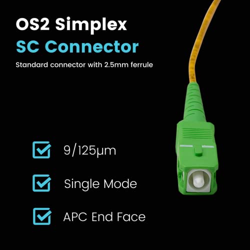 TrueFiber sc do SC vlaknaste patch kabel, 1M OS2 Scapc vlaknasti optički patch kabel, Simplex 9/125 singlemode,