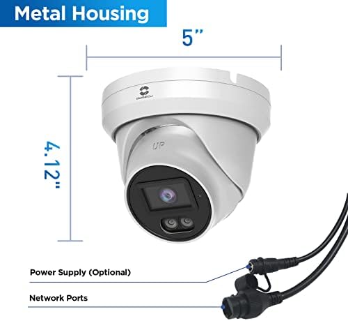 GWSECU 4K POE IP Dome kamera sa otkrivanjem ljudske / pokreta vanjska zatvorena, 8MP Video nadzor