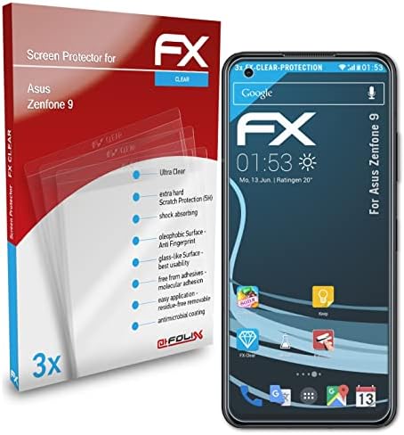 Atfolix film za zaštitu ekrana kompatibilan sa Asus Zenfone 9 zaštitom ekrana, Ultra-Clear