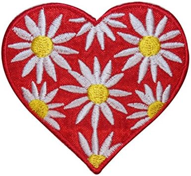 ID 3243 srce sa tratinčicama Cvijeće zakrpa zakrpa zakrpljene željezo na Applique