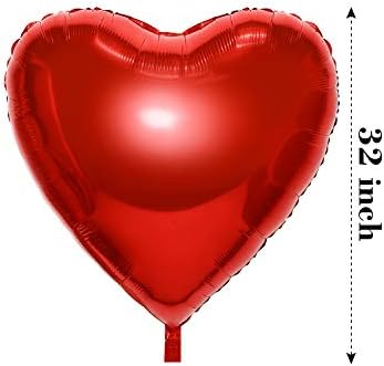 4 komada 32 inča veliki baloni u obliku srca Ogromne crvene folije Balloons Valentinovo voli balone za oblikovanje