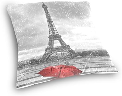 Vrhunski stolar Eiffelov toranj u kišnim baršunastim plišanim bacanjem jastuk za jastuk - 18 x 18 -