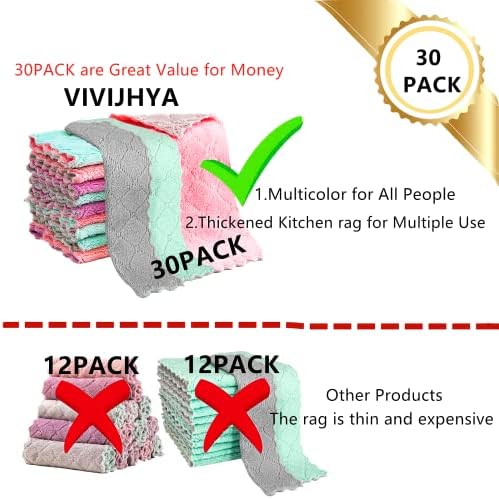 Vivijhya 30 pakovanje ručnici za krot, super apsorpcijski koralj Velvet Dirt, krpe za čišćenje