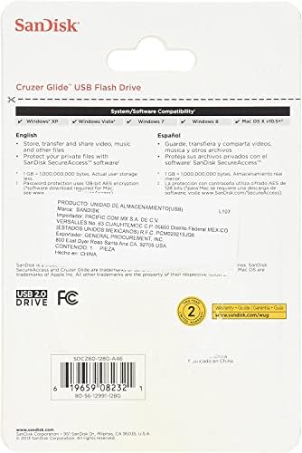 SanDisk Cruzer Glide 128GB USB 2.0 Flash Drive SDCZ60-128G-A46