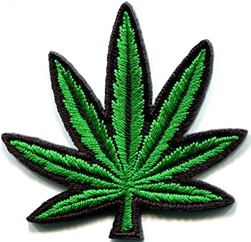 Lonac list marihuana kanabis 420 retro hipi lot 3 vezene aplikacije željezo-na zakrpama pl-3