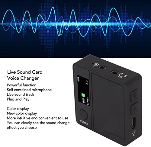 Prenosiva Bluetooth zvučna kartica za prenos uživo, 11 zvučnih efekata ekran u boji za promenu glasa, Mini