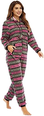 Božićne pidžame za žene Clubwear HOODED ROMPERS FLEECE PLUSH ZEMLJIŠTE Oneva za spavanje seksi flanela