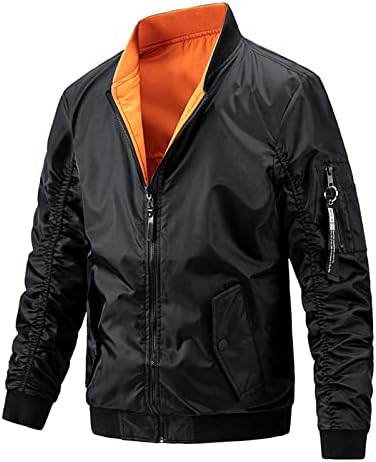 ADSSDQ Zip up hoodie za muškarce, prevelike pada modne kapute dugih rukava Muški biciklisticni mirišni jakni Zip
