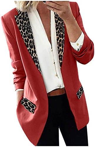 Fahion ženski rever rt Leopard Notch Laple-Blazer Casual Office odijelo Ženske tkanine Zimski kaputi