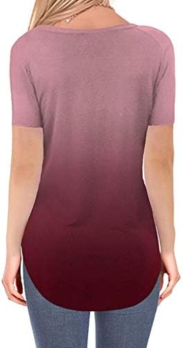 Žene Ljeto Top košulje kratkih rukava V izrez Labava mekana majica Ties Tie Ispis Tees 2023 Trendi