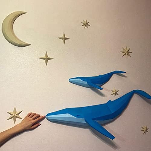 WLL-DP 3D Whale Papir model Geometrijski papir Trofejni DIY papir Skulptura Kreativni zidni ukras