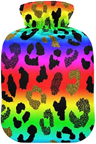 Oarencol Leopard Rainbow Print flaša za toplu vodu Zlatna životinjska koža šarena torba za toplu vodu