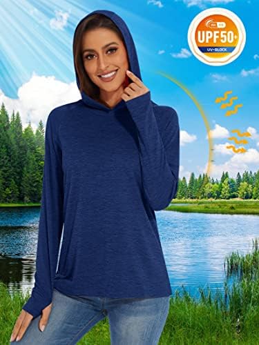 Magcomsen ženska upf 50+ majica za zaštitu od sunca Dugi rukava Lagana majica Brzo sušenje za planinarenje